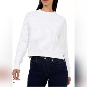 Women's White Textured Sweater